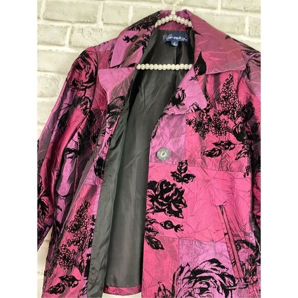 Susan Graver Style Women's Floral and Patchwork Design Blazer Size M - Picture 6 of 8